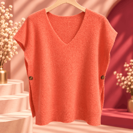 Pull Sans Manches Col V | Milys Dress vêtement grande taille