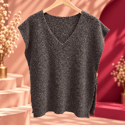 Pull Sans Manches Col V | Milys Dress vêtement grande taille