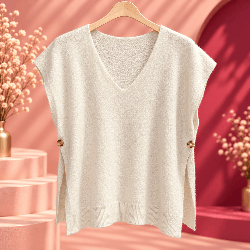 Pull Sans Manches Col V | Milys Dress vêtement grande taille