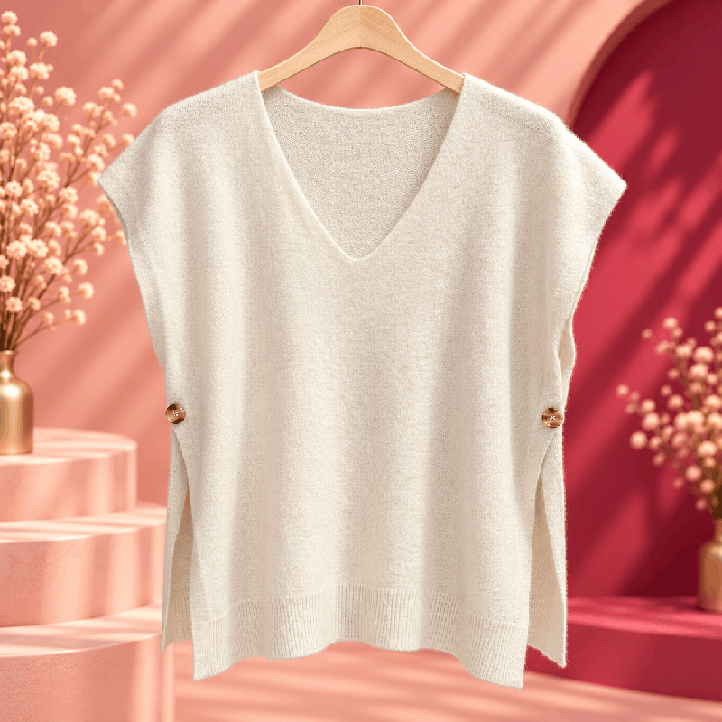 Pull Sans Manches Col V | Milys Dress vêtement grande taille